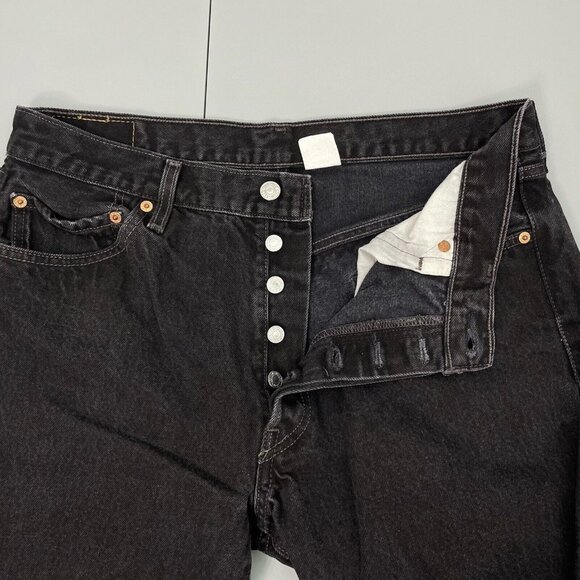 Levi's Black Straight  501 Jeans Classic Fit - Picture 4 of 12
